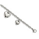 8-Inch Stainless Steel Puffed Hearts Charm Bracelet product