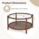 31" Wooden Round Coffee Table with Tempered Glass Top  product