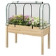 Elevated Wooden Raised Garden Bed with Mini Greenhouse product