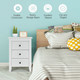 Nightstand Bedside Table with 3 Drawers and Large Storage Space product