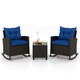 3-Piece Patio Rattan Rocking Chair Set with Tempered Glass Table & Soft Cushions product