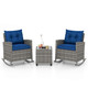 3-Piece Patio Rattan Rocking Chair Set with Tempered Glass Table & Soft Cushions product