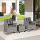3-Piece Patio Rattan Rocking Chair Set with Tempered Glass Table & Soft Cushions product