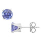 Tanzanite Solitaire Stud Earrings 3/4 Carat in Sterling Silver product