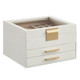 Glass Lid Jewelry Box with 3-Layer Organizer and 2 Drawers product