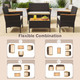 4-Piece Patio Wicker Sofa Set With Coffee Table product