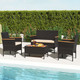 4-Piece Patio Wicker Sofa Set With Coffee Table product