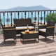 4-Piece Patio Wicker Sofa Set With Coffee Table product