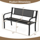 50" Garden Bench with Patterned Backrest and Curved Armrests product