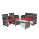 4-Piece Gray Rattan Patio Furniture Set product