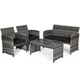 4-Piece Gray Rattan Patio Furniture Set product