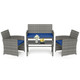4-Piece Gray Rattan Patio Furniture Set product
