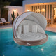 Inflatable Lounge Raft with Retractable Canopy product