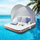 Inflatable Lounge Raft with Retractable Canopy product