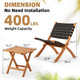 3-Piece Acacia Patio Furniture Set with Coffee Table and Folding Chairs product