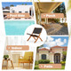3-Piece Acacia Patio Furniture Set with Coffee Table and Folding Chairs product