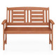 Outdoor Solid Wood Loveseat with Inclined Backrest and Slatted Seat product