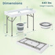 4-Foot Ice Cooler Folding Table with Removable Skirt product