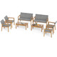 8-Piece Outdoor Acacia Wood Frame Patio Set product