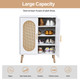 2-Door Rattan Shoe Organizer with Adjustable Shelves product