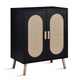 2-Door Rattan Shoe Organizer with Adjustable Shelves product