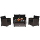 4-Piece Patio Rattan Furniture Set with Ergonomic Backrest product