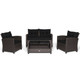4-Piece Patio Rattan Furniture Set with Ergonomic Backrest product