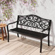 50" Porch Bench with Ergonomic Backrest and Armrests product