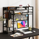 4-Tier Display Shelf with Metal Grid Panel and 6 Hooks product