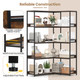 5-Tier 71"  L-Shaped Corner Bookcase with 2 Anti-Toppling Kits product