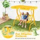 2-Seat Toddler Porch Swing with Metal Stand and Adjustable Canopy product