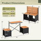 2-in-1 Outdoor Convertible Bench with Built-in Storage Space product