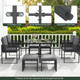 9-Piece Patio Dining Set with Tempered Glass Table product