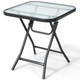 Patio Side Table with Tempered Glass Tabletop product