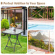 Patio Side Table with Tempered Glass Tabletop product