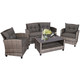 Patio Rattan Furniture Set with Coffee Table product