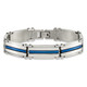 Men's Stainless Steel Polished Blue IP-Plated Bracelet product