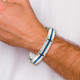 Men's Stainless Steel Polished Blue IP-Plated Bracelet product
