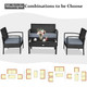 Rattan Cushioned Patio Furniture Set product