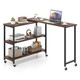 360° Rotation Mobile Laptop Table with Storage Shelves product