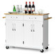 Rolling Wood Top Cabinet Kitchen Island Cart product