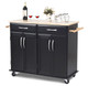 Rolling Wood Top Cabinet Kitchen Island Cart product