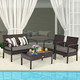 Black Rattan 4-Piece Patio Furniture Set product