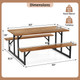 6-Person Acacia Wood Picnic Table with Umbrella Hole product