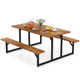 6-Person Acacia Wood Picnic Table with Umbrella Hole product
