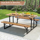 6-Person Acacia Wood Picnic Table with Umbrella Hole product