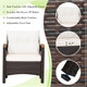  3-Piece Patio Rattan Furniture Set with Tabletop and Cushions product
