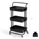 3-Tier Utility Cart Storage Rolling Cart with Casters product