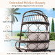Wicker Rattan Egg Chair with Seat and Back Cushions product