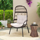 Wicker Rattan Egg Chair with Seat and Back Cushions product